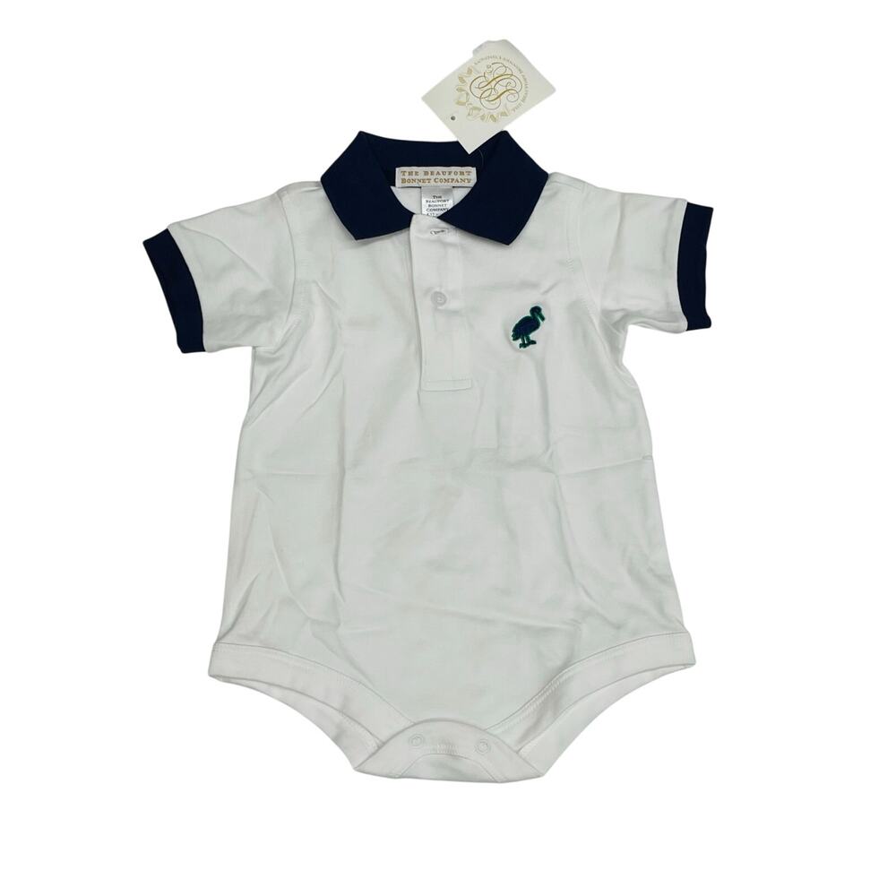 NWT TBBC Size 6/12M Prim & Proper Polo in Worth Ave White